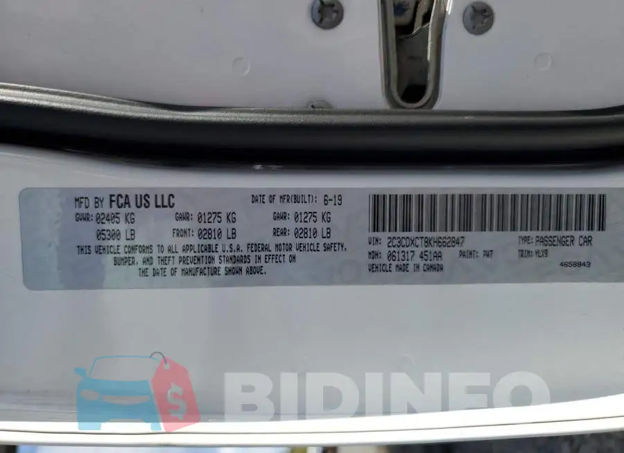 2C3CDXCT8KH662847 Photo# 12