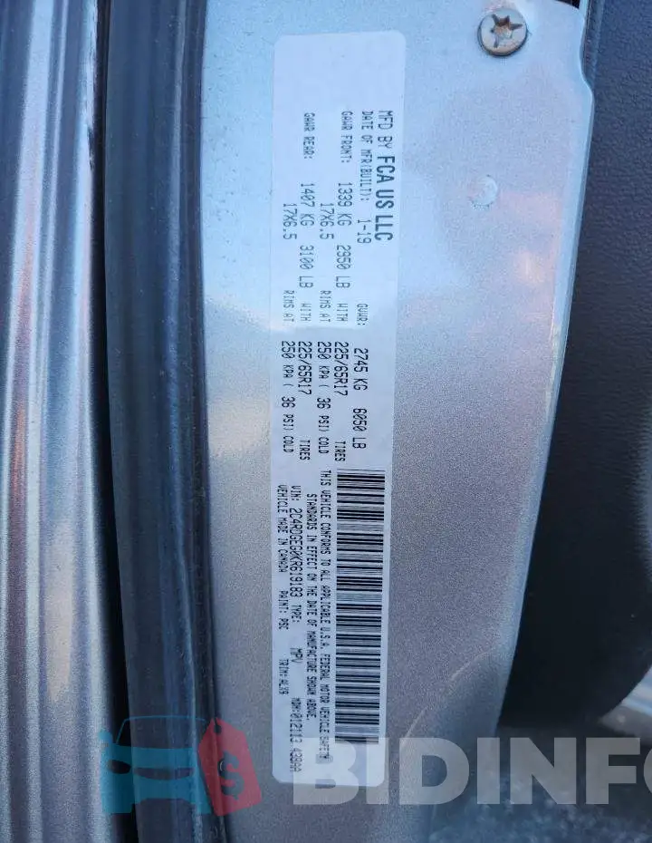 2C4RDGEG0KR619183 Photo# 14