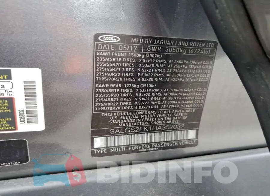 SALGS2FK1HA352032 Photo# 13