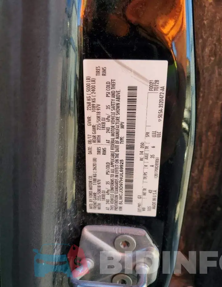5LMCJ3D97HUL69925 Photo# 13