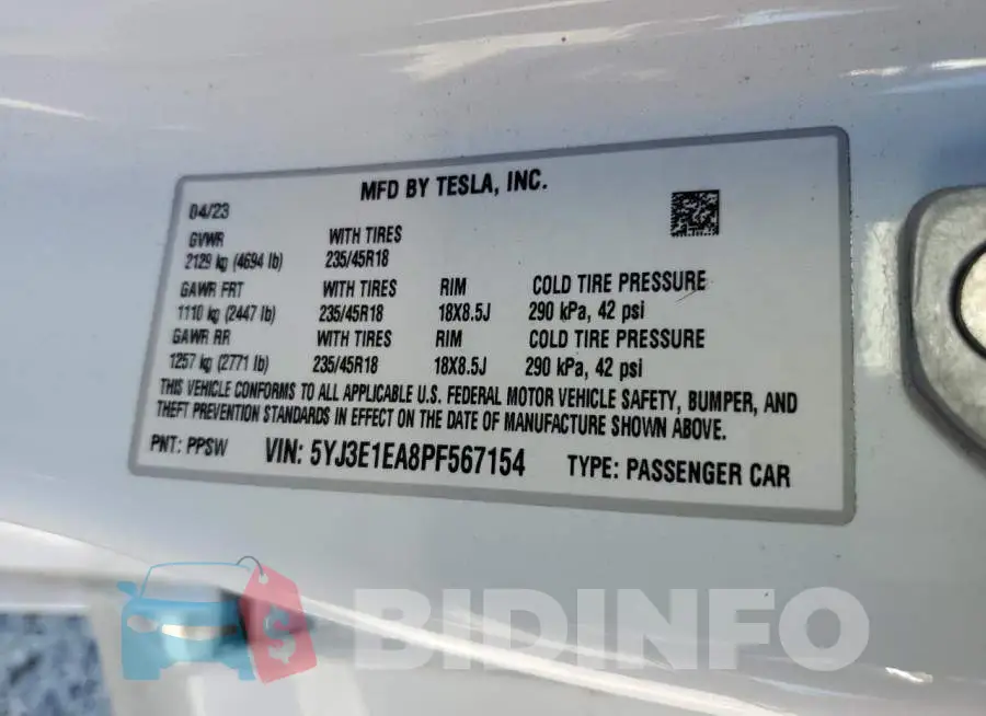 5YJ3E1EA8PF567154 Photo# 12