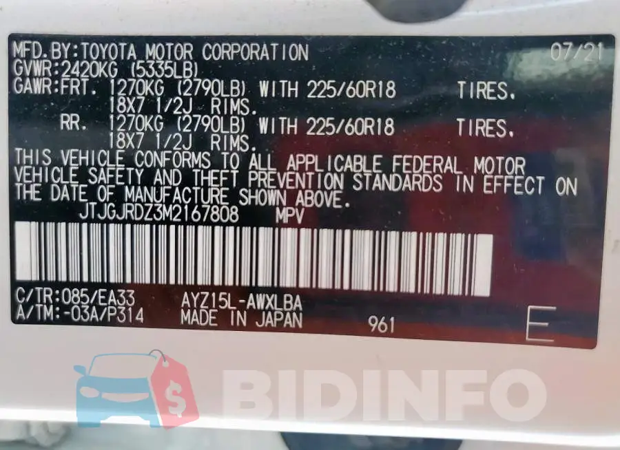 JTJGJRDZ3M2167808 Photo# 14