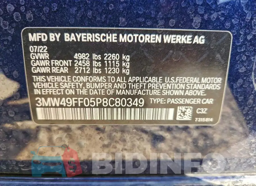 3MW49FF05P8C80349 Photo# 13