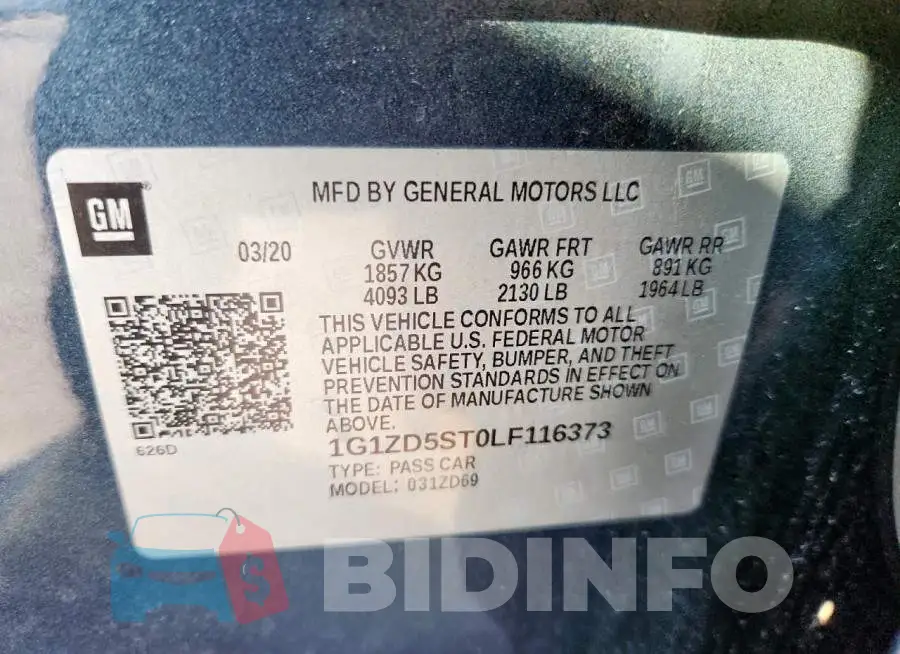 1G1ZD5ST0LF116373 Photo# 12