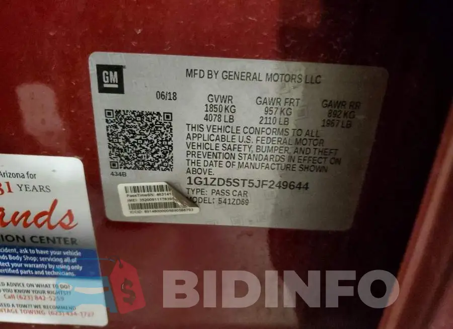 1G1ZD5ST5JF249644 Photo# 13