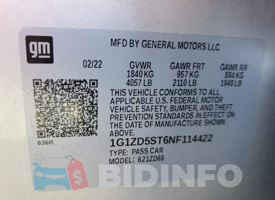 1G1ZD5ST6NF114422 Photo# 12