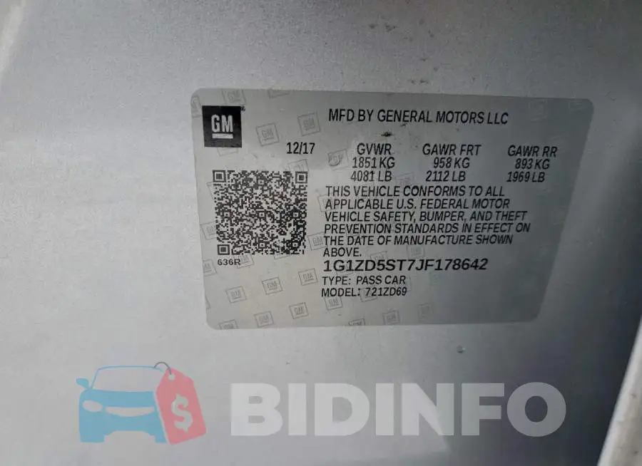 1G1ZD5ST7JF178642 Photo# 12