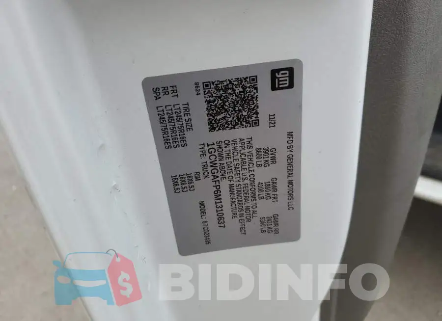1GCWGAFP6M1310637 Photo# 13
