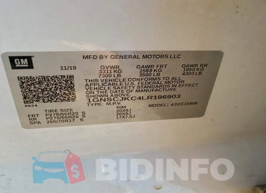 1GNSCJKC4LR196903 Photo# 13