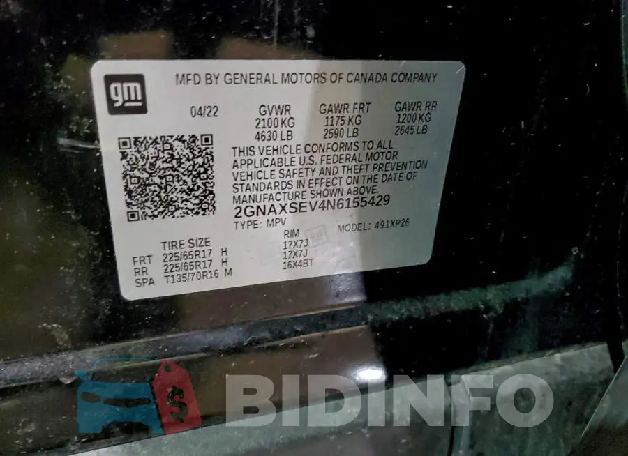 2GNAXSEV4N6155429 Photo# 13