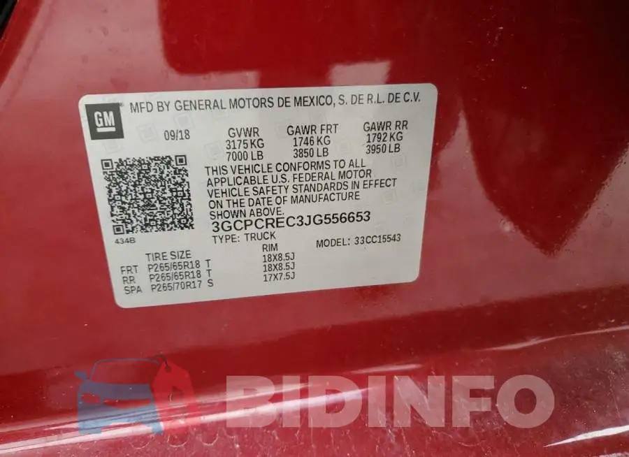 3GCPCREC3JG556653 Photo# 12