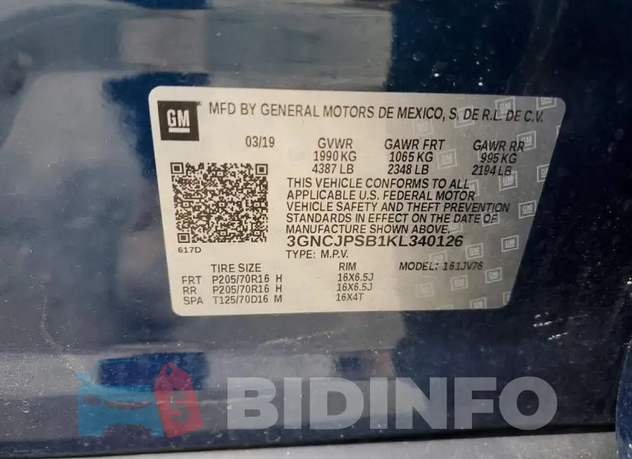 3GNCJPSB1KL340126 Photo# 13