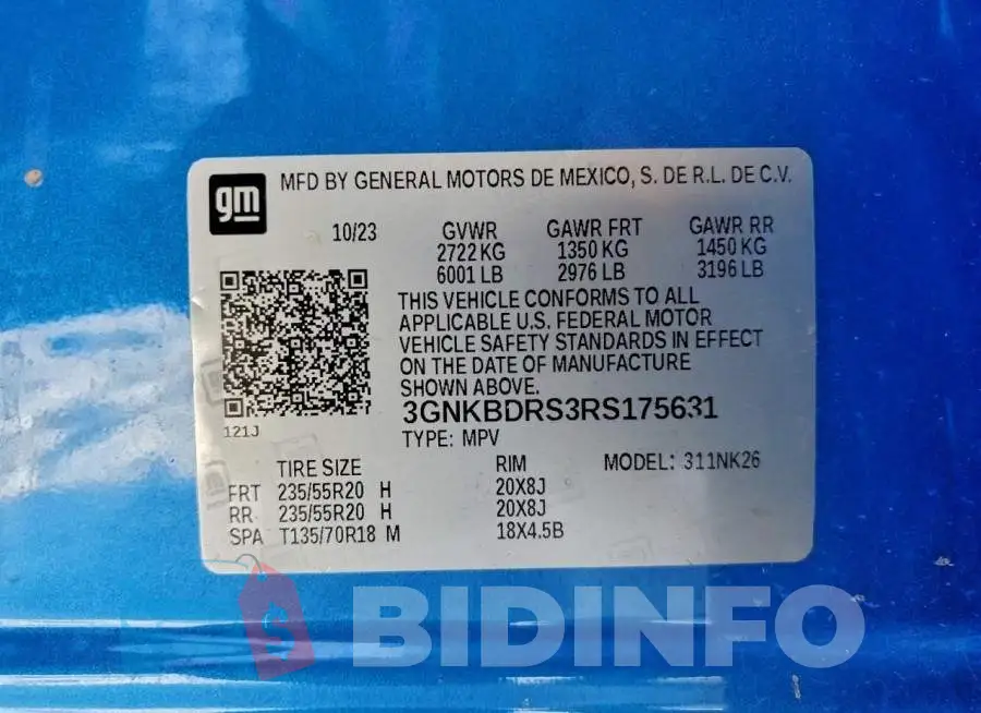 3GNKBDRS3RS175631 Photo# 13