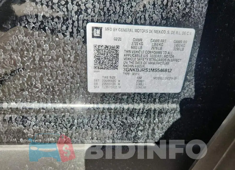 3GNKBJRS1MS546812 Photo# 14
