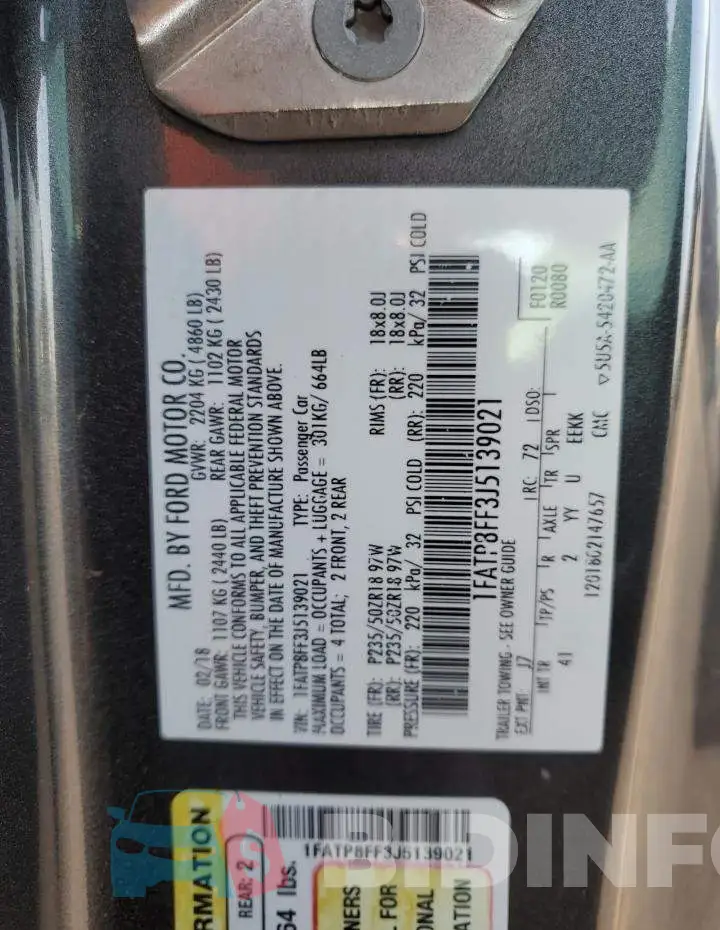1FATP8FF3J5139021 Photo# 12