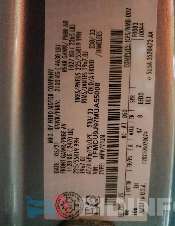 1FMCU9J97MUA55008 Photo# 13