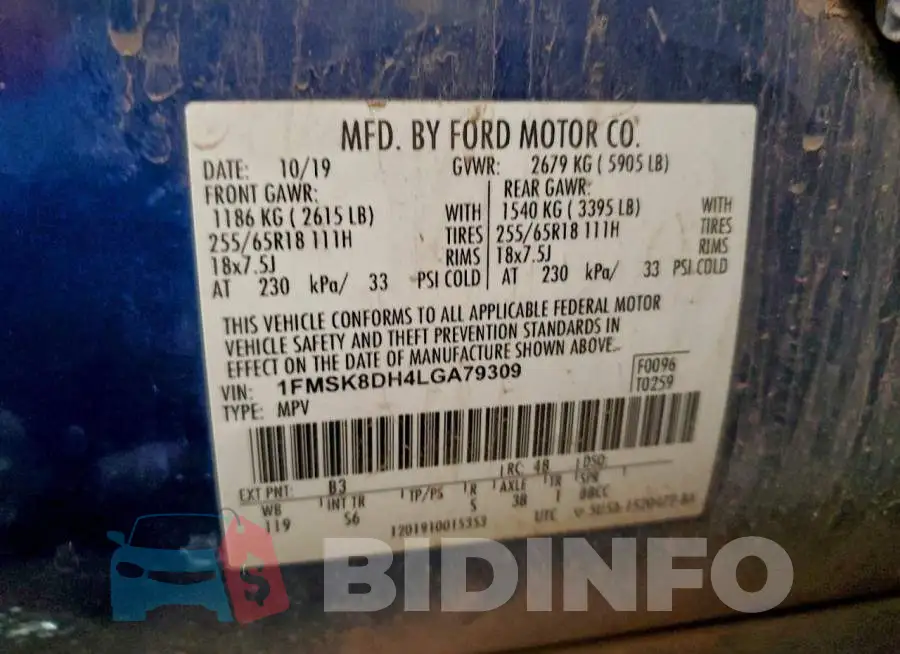 1FMSK8DH4LGA79309 Photo# 13