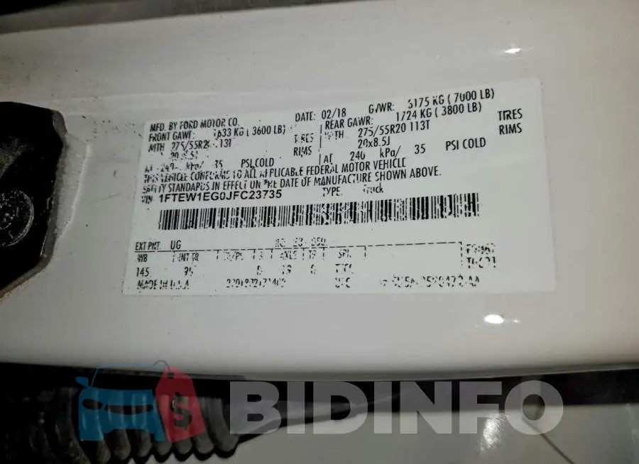 1FTEW1EG0JFC23735 Photo# 12