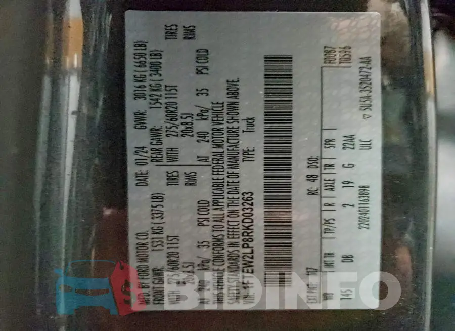 1FTEW2LP8RKD03263 Photo# 12