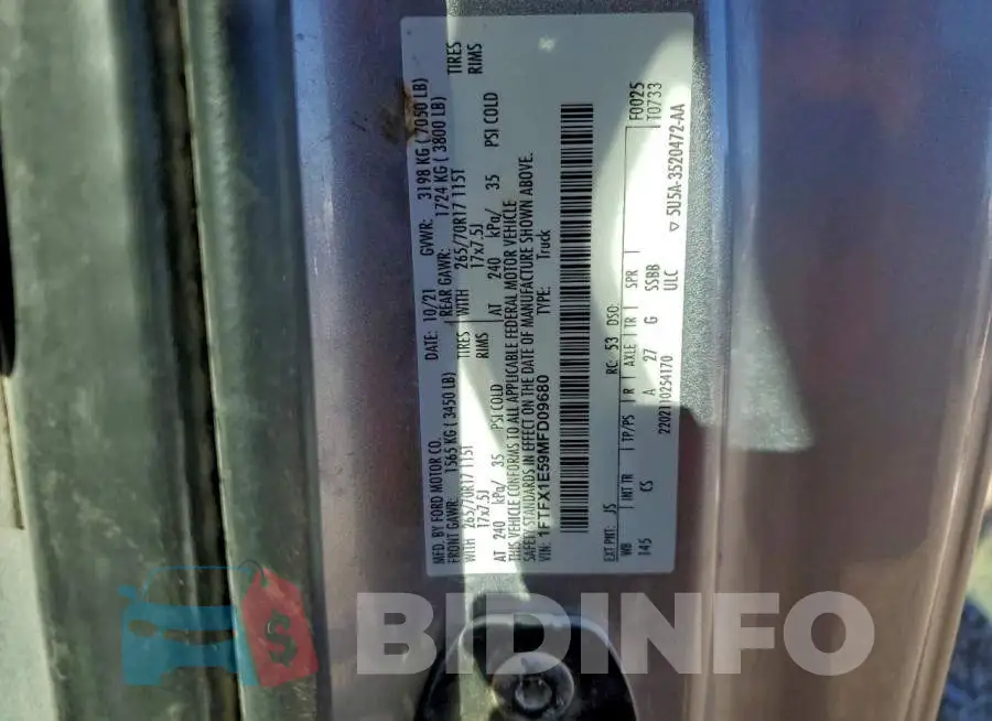 1FTFX1E59MFD09680 Photo# 12