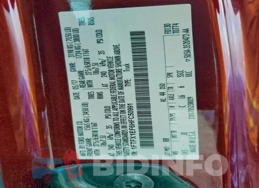 1FTFX1EF6HFC50991 Photo# 13