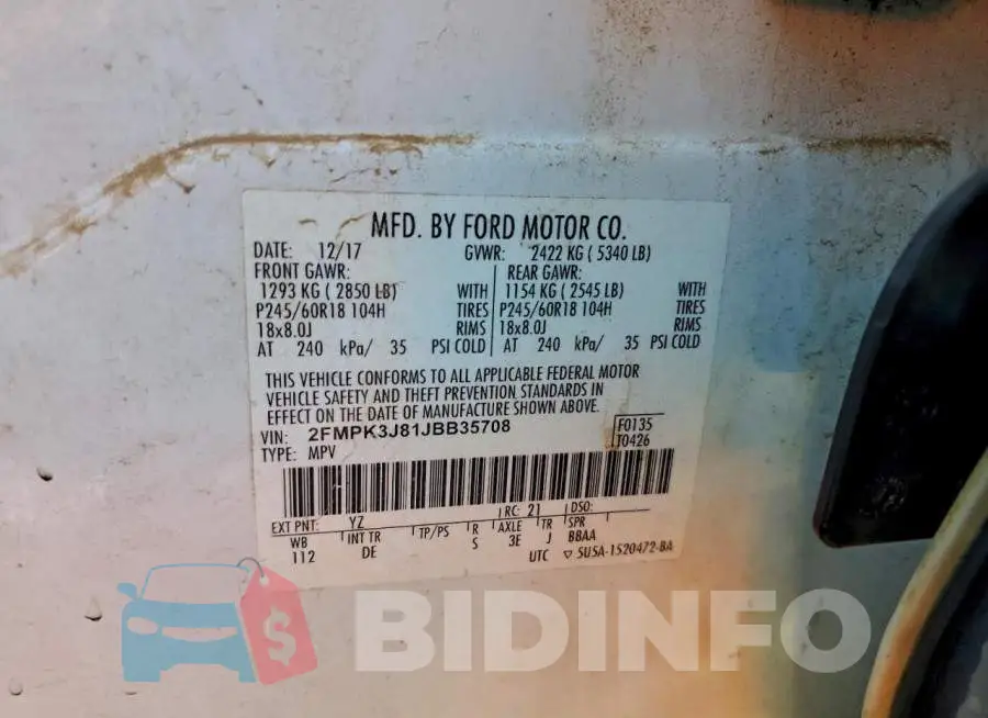2FMPK3J81JBB35708 Photo# 13