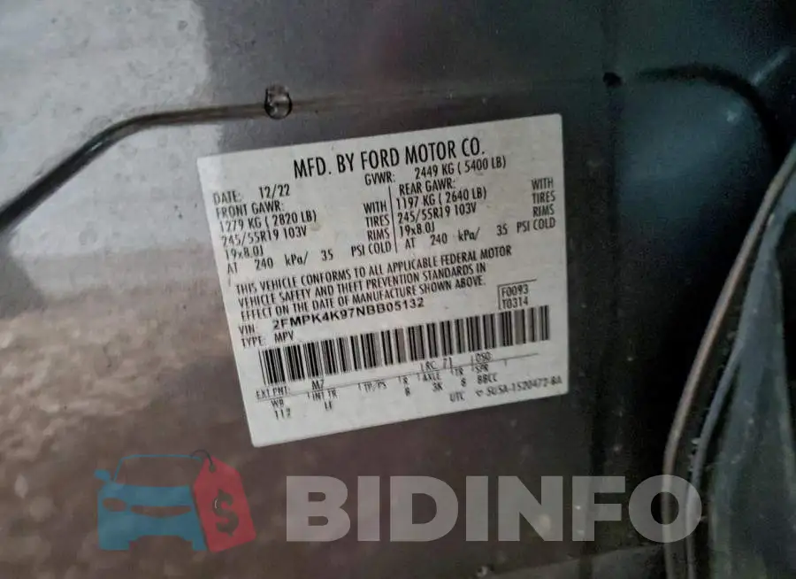 2FMPK4K97NBB05132 Photo# 14