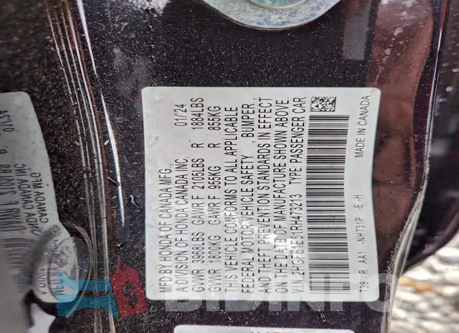 2HGFE1E51RH473213 Photo# 12