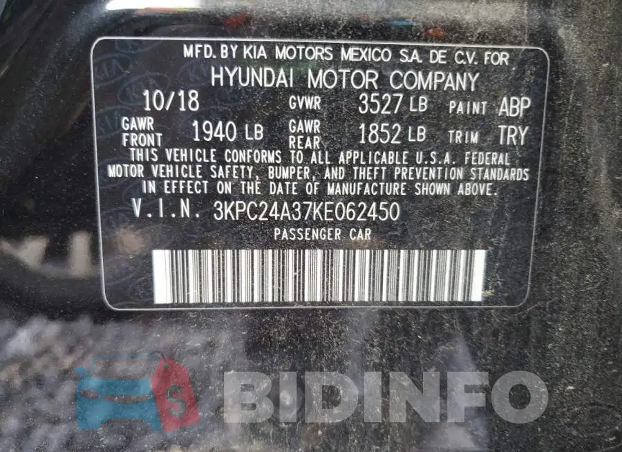 3KPC24A37KE062450 Photo# 13