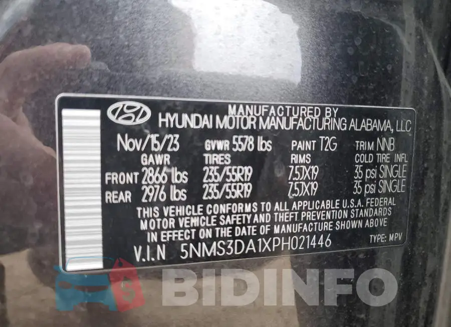 5NMS3DA1XPH021446 Photo# 14