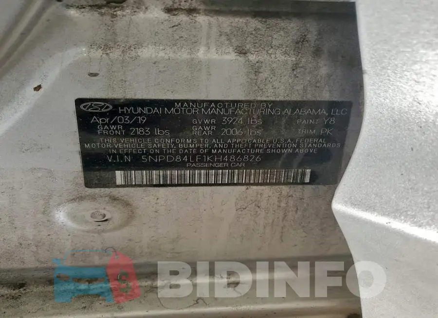 5NPD84LF1KH486826 Photo# 13