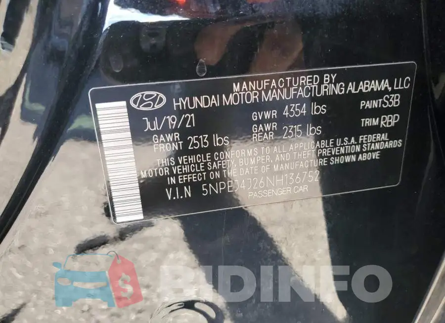 5NPEJ4J26NH136752 Photo# 12