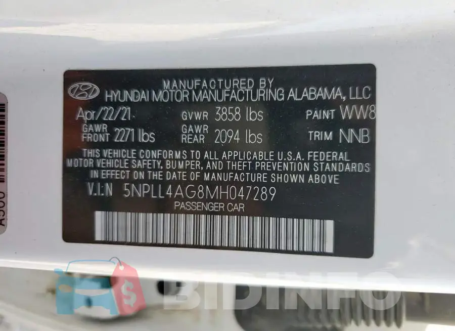 5NPLL4AG8MH047289 Photo# 13