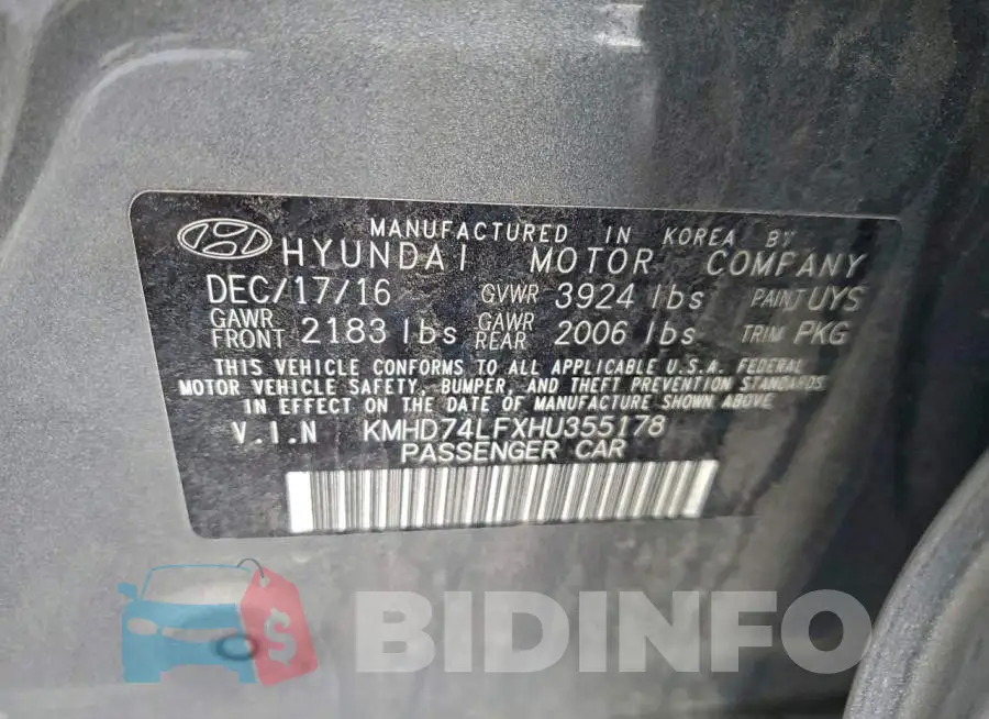 KMHD74LFXHU355178 Photo# 12
