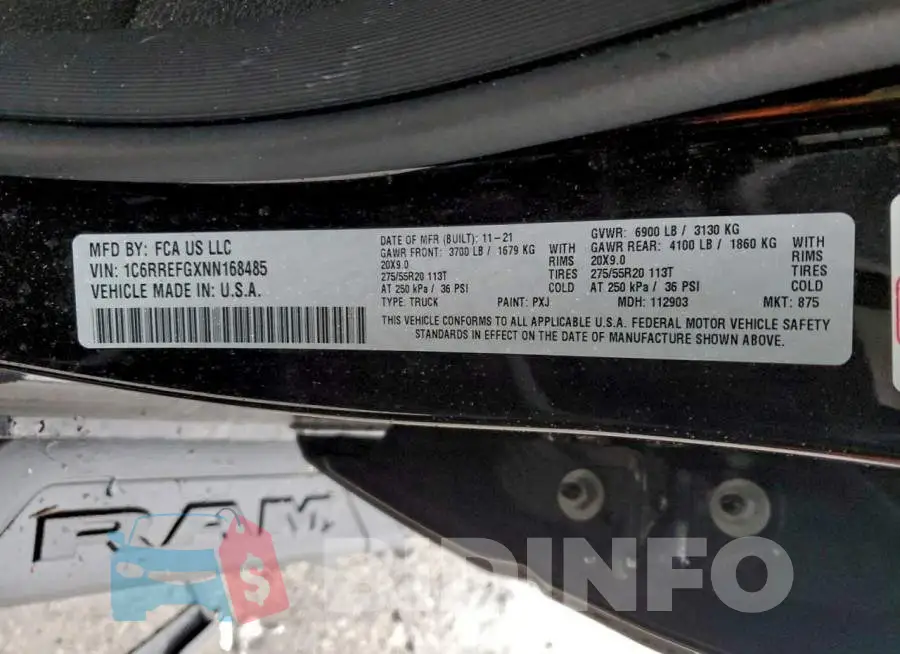 1C6RREFGXNN168485 Photo# 13