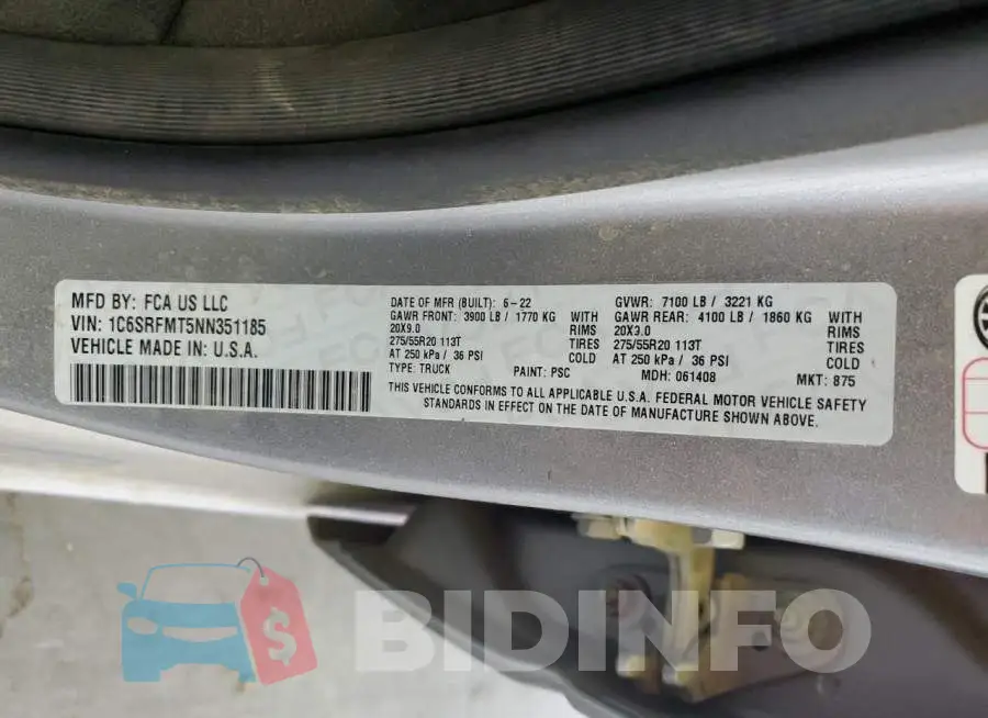 1C6SRFMT5NN351185 Photo# 13