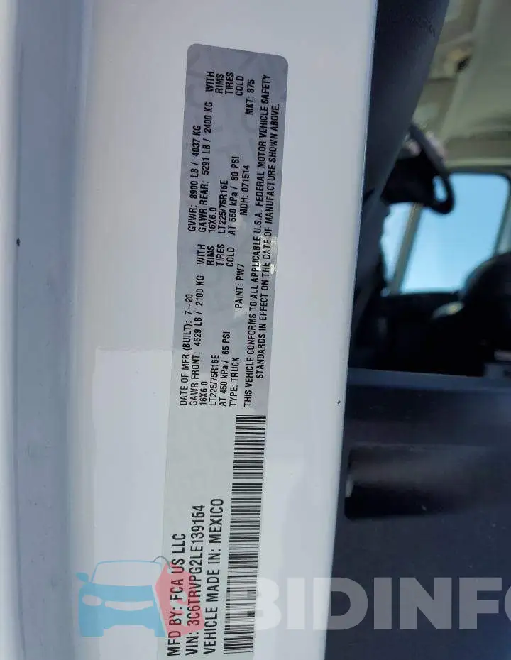 3C6TRVPG2LE139164 Photo# 13