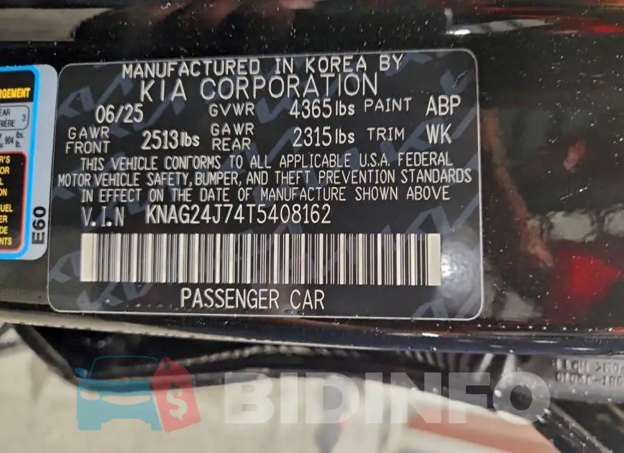 KNAG24J74T5408162 Photo# 12