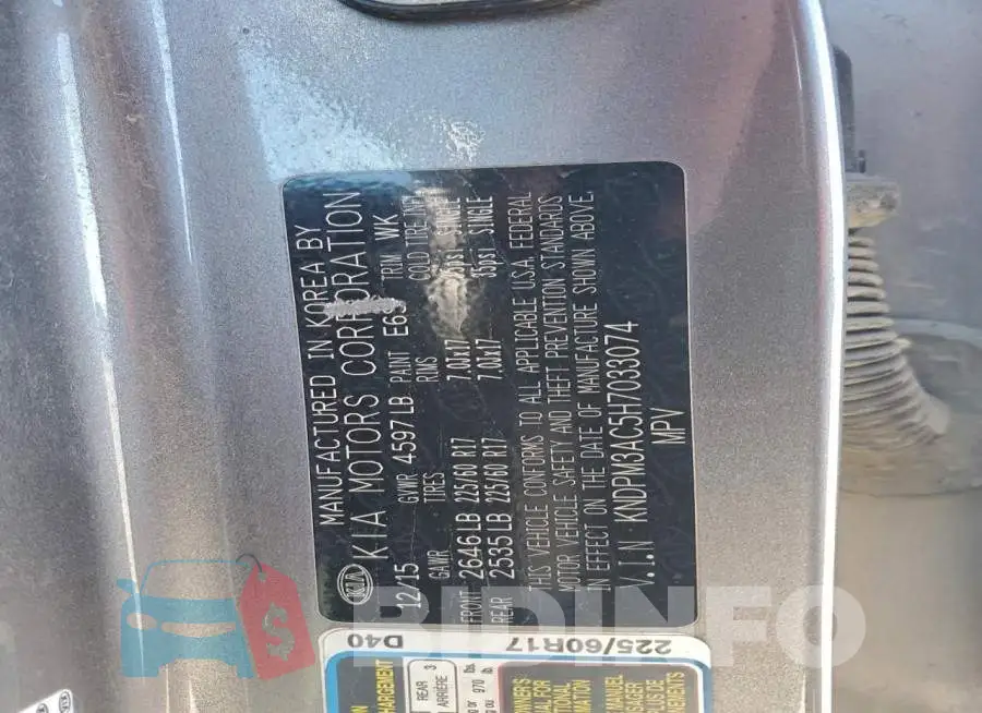 KNDPM3AC5H7033074 Photo# 13