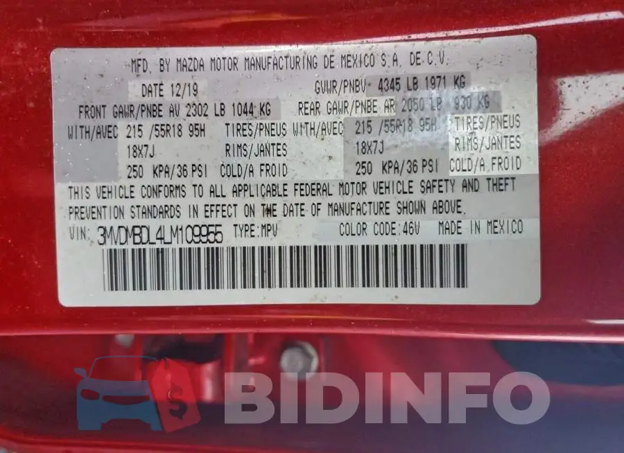 3MVDMBDL4LM109955 Photo# 13