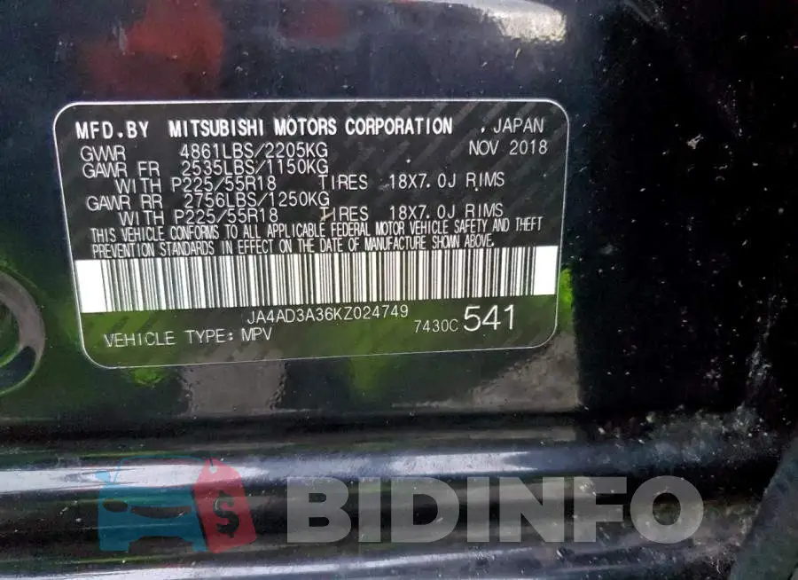 JA4AD3A36KZ024749 Photo# 13