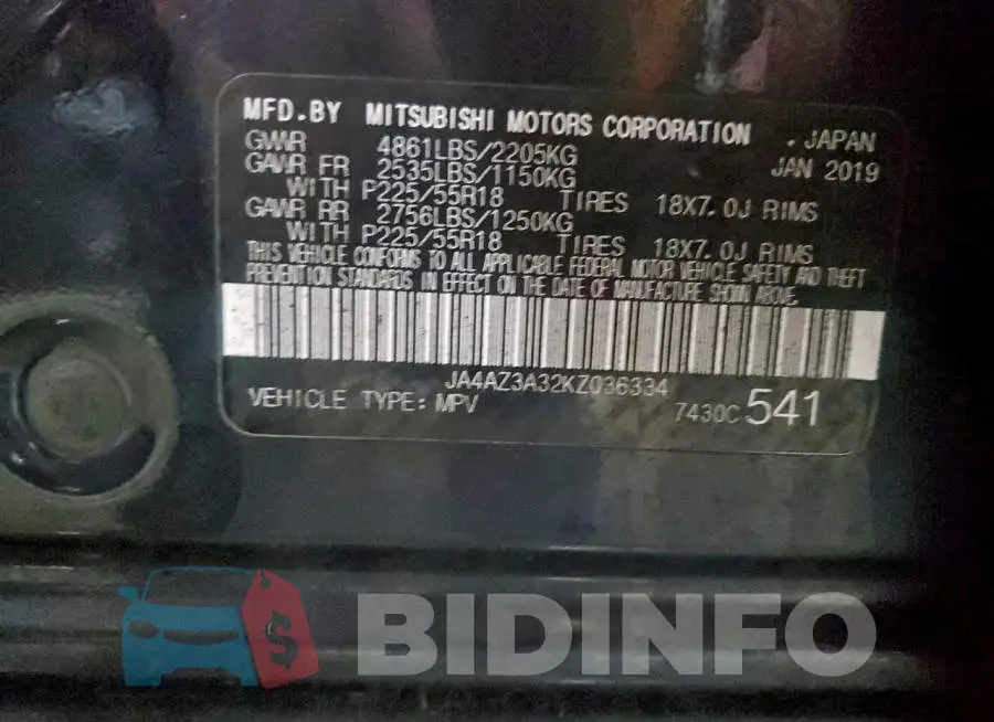 JA4AZ3A32KZ036334 Photo# 13