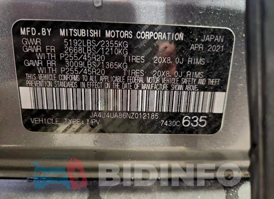 JA4J4UA86NZ012185 Photo# 13