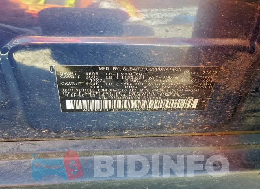 4S4BSABCXK3298554 Photo# 13
