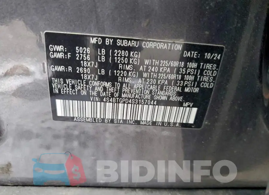 4S4BTGPD4S3157044 Photo# 13