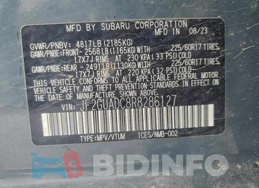 JF2GUADC8R8286127 Photo# 12