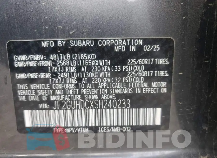 JF2GUHDCXSH240233 Photo# 12