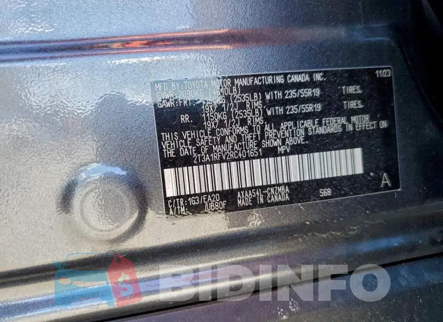 2T3A1RFV2RC401651 Photo# 12