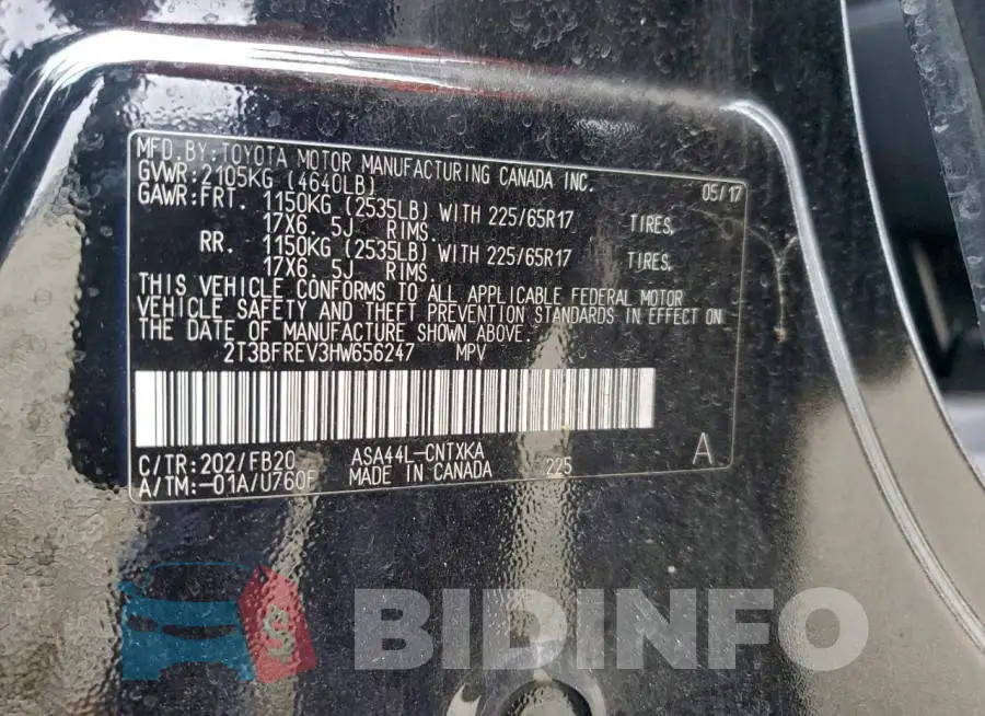 2T3BFREV3HW656247 Photo# 13