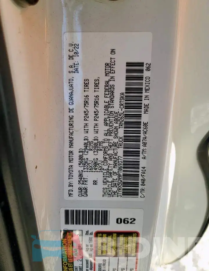 3TYRX5GN9PT069377 Photo# 12